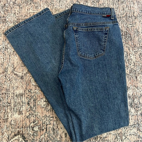 Vintage Y2K Tommy Hilfiger Super Low Rise Flare Stretch Jeans Womens Size 13 - Picture 4 of 15